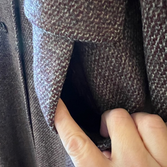 Lorendale Wool Lined Long Maxi Coat Vintage Heavy Purple Gray White Blend NICE - Picture 6 of 16